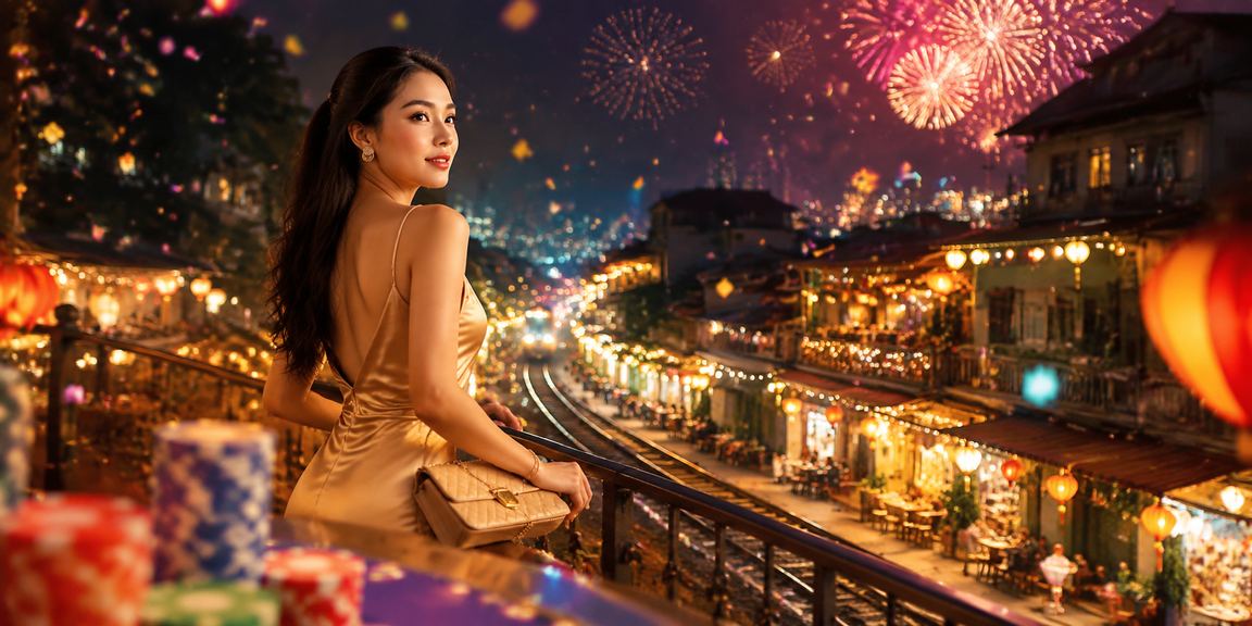 Không khí lễ hội Hà Nội về đêm, người dùng kiểm tra mã voucher cá cược trên điện thoại di động
