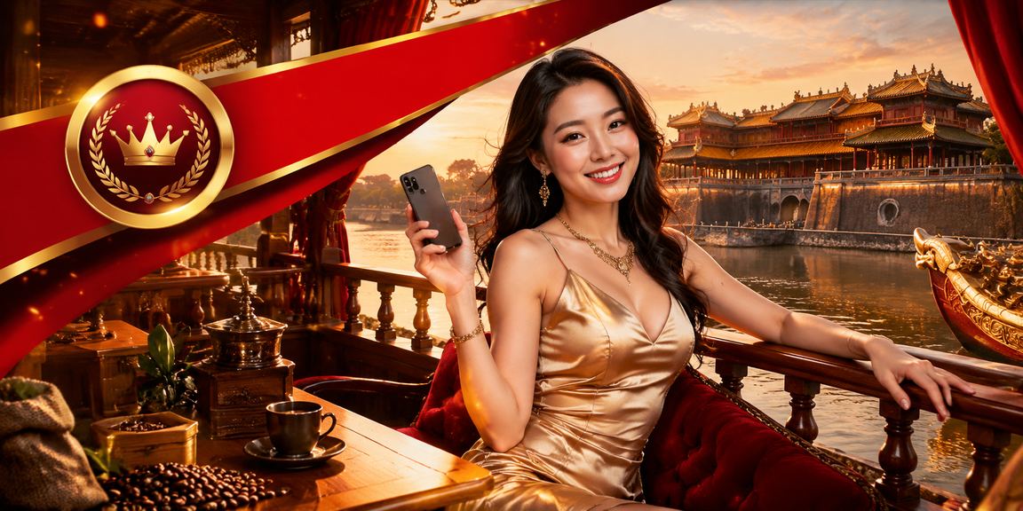 Người dùng tại Huế xem ưu đãi VIP và khuyến mãi nạp tiền trên điện thoại bên tách cà phê